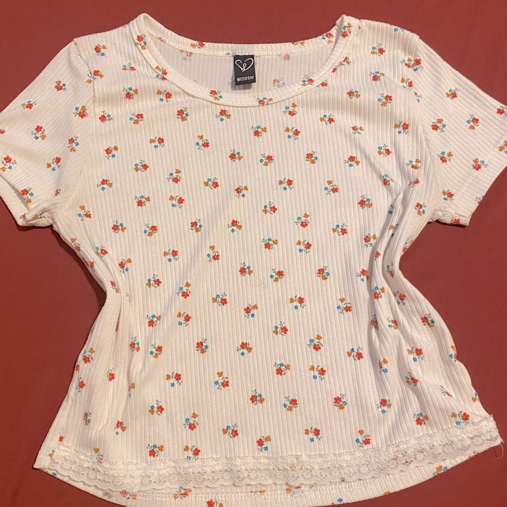 Coquette White Flower Pattern Tanktop - Topshop